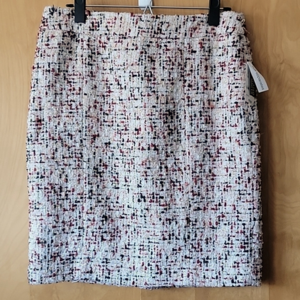 Bar III Mallaga Red Combo Tweed Skirt